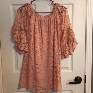 Rose colored lace tunic